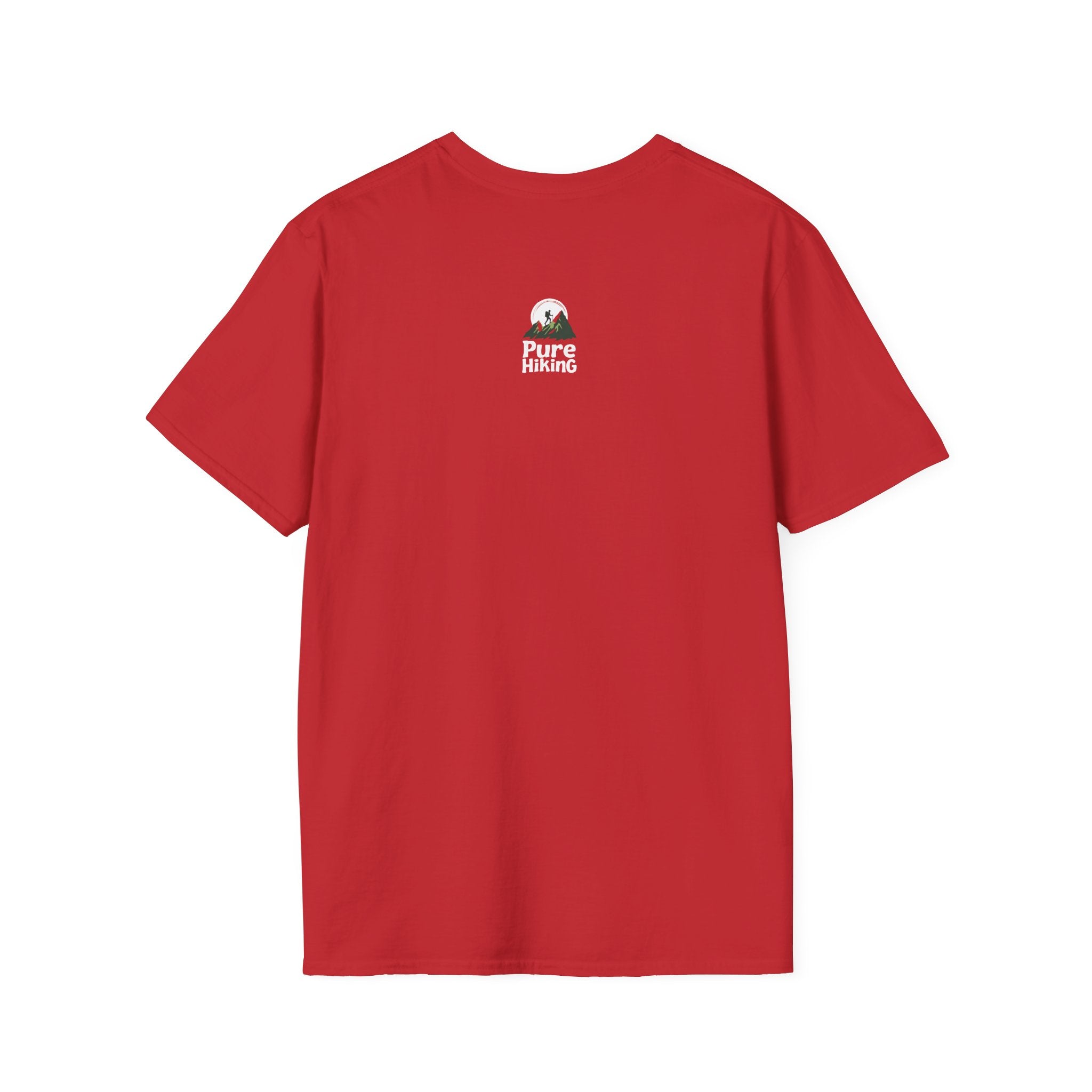 Trail Hiker Beer Badge T-Shirt — “Happy Trails, Tasty Ales” Outdoor Hiking Tee