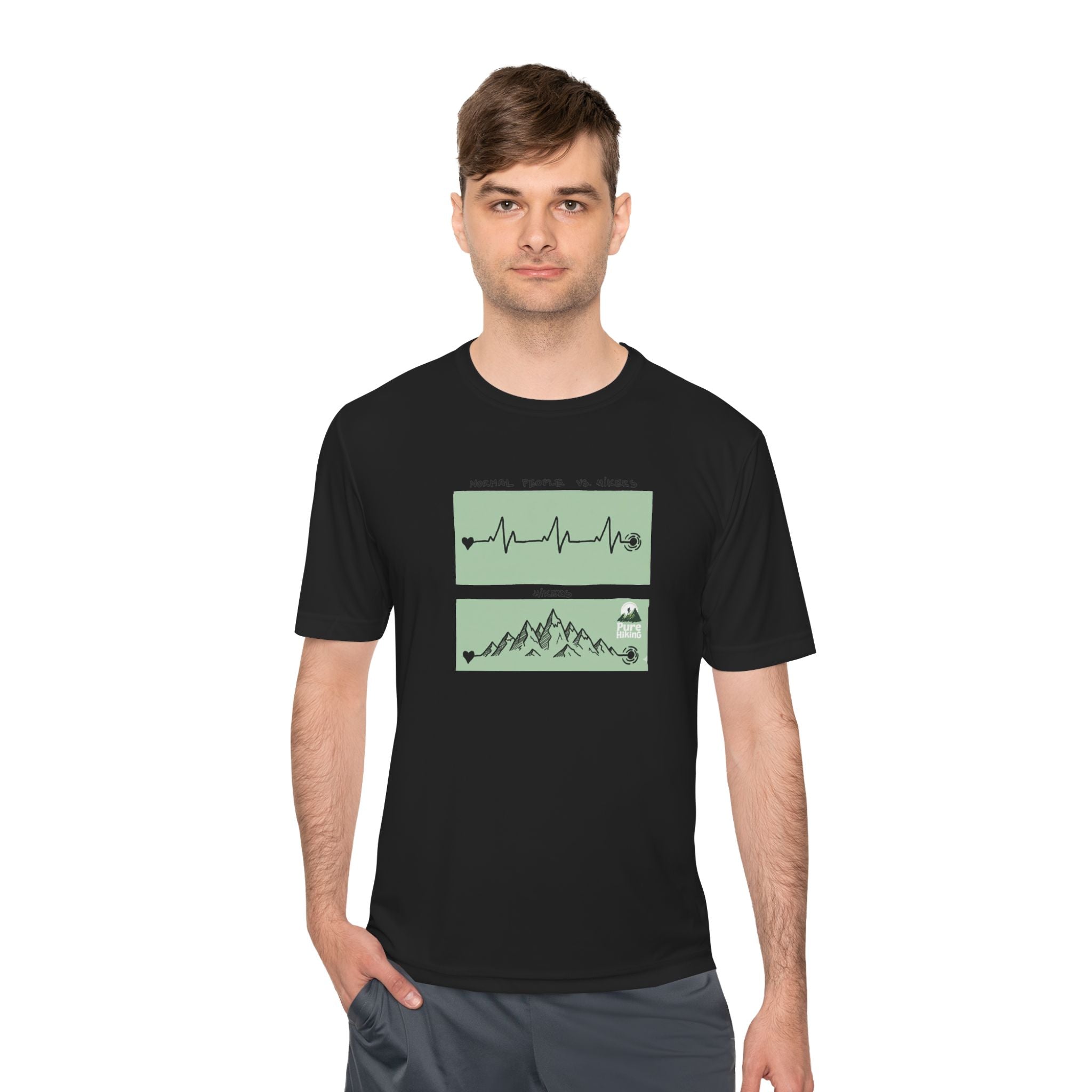 Hiking Tee — 'Normal People Go Outside, Climbs' Mountain Graphic Moisture‑Wicking Shirt