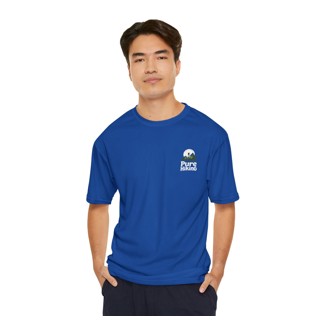 Hiking T-Shirt — "Pure Hiking" Performance Tee with Mountain Moon Graphic