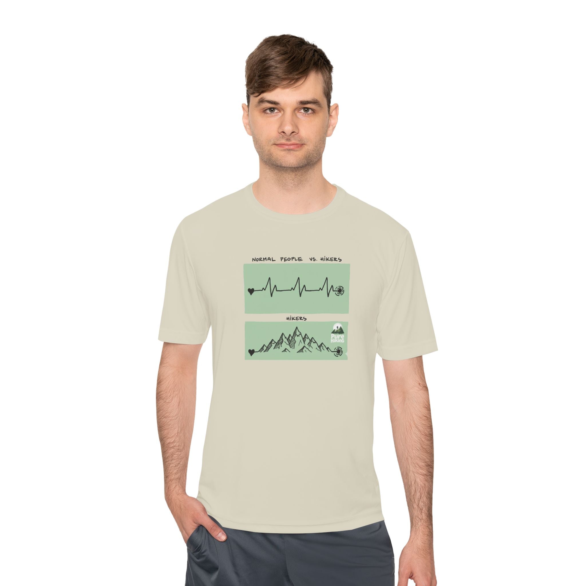 Hiking Tee — 'Normal People Go Outside, Climbs' Mountain Graphic Moisture‑Wicking Shirt
