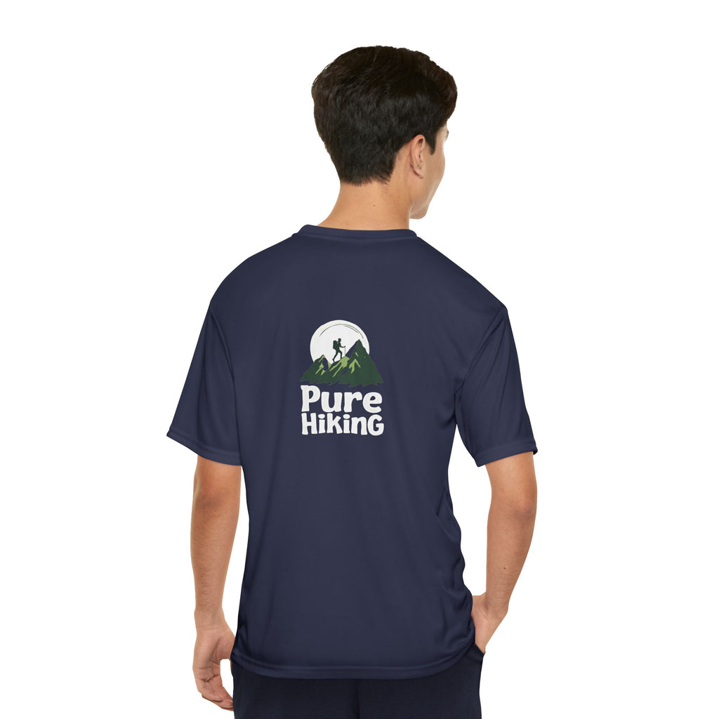 Hiking T-Shirt — "Pure Hiking" Performance Tee with Mountain Moon Graphic