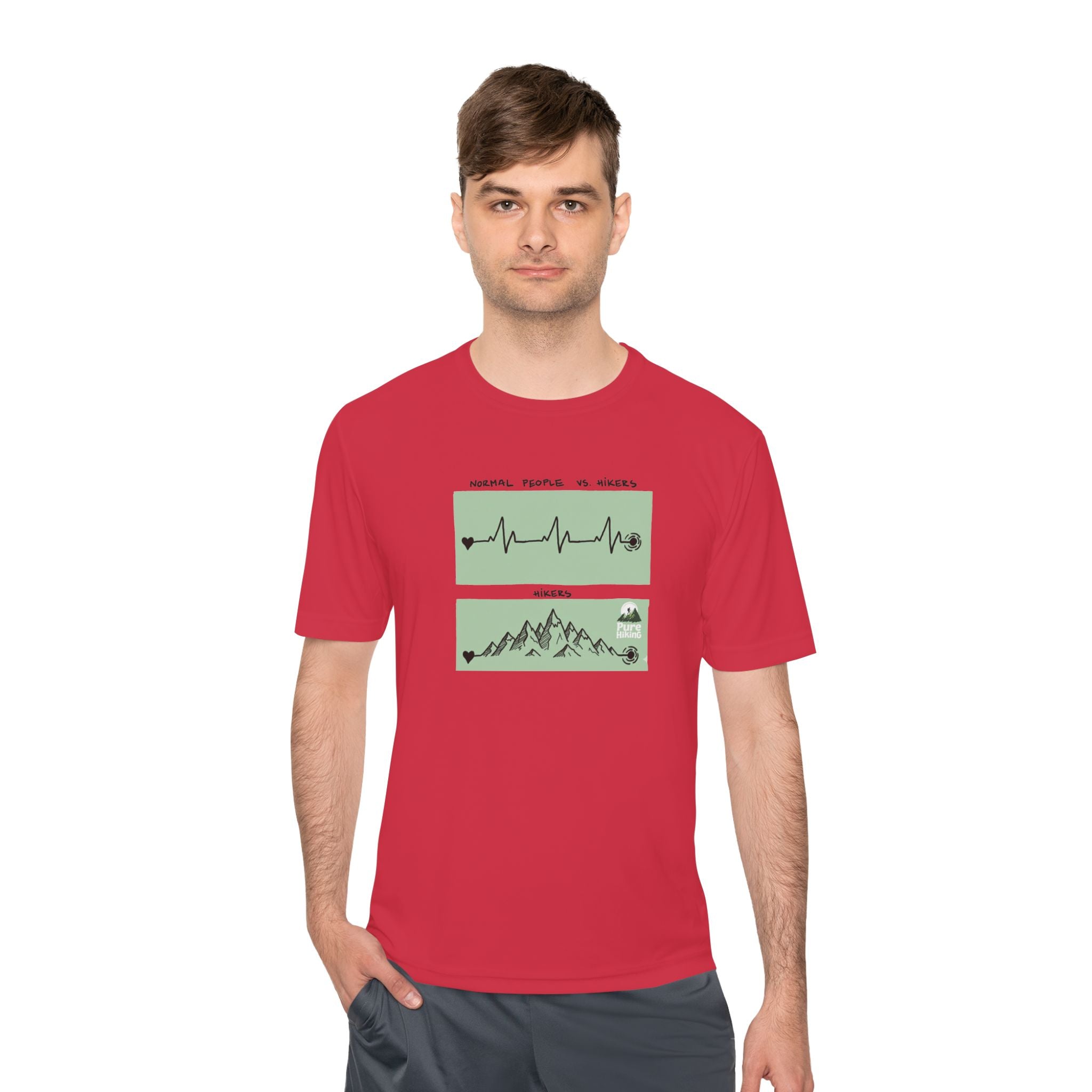 Hiking Tee — 'Normal People Go Outside, Climbs' Mountain Graphic Moisture‑Wicking Shirt