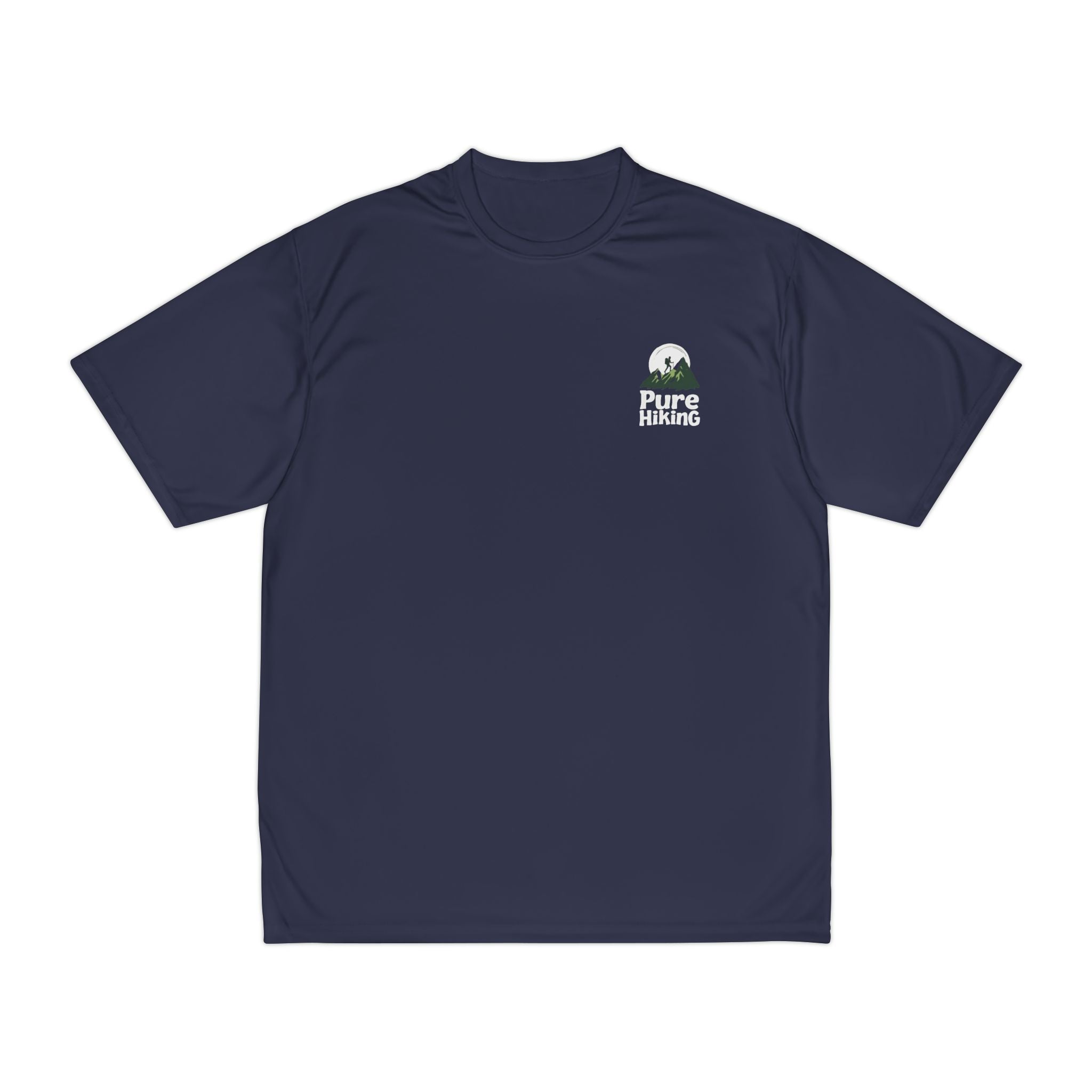 Hiking T-Shirt — "Pure Hiking" Performance Tee with Mountain Moon Graphic