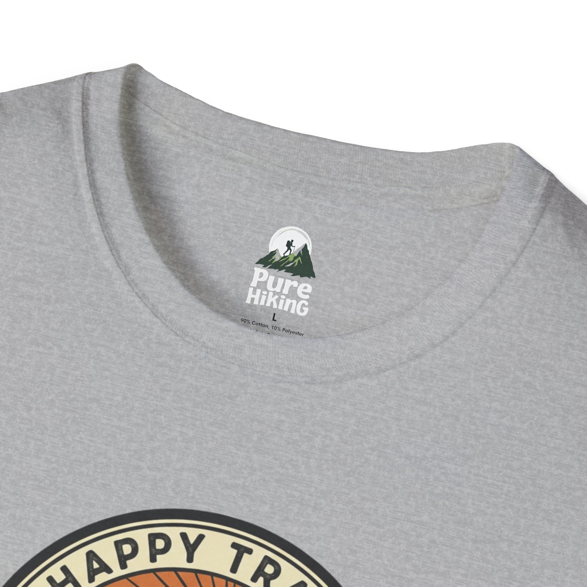 Trail Hiker Beer Badge T-Shirt — “Happy Trails, Tasty Ales” Outdoor Hiking Tee