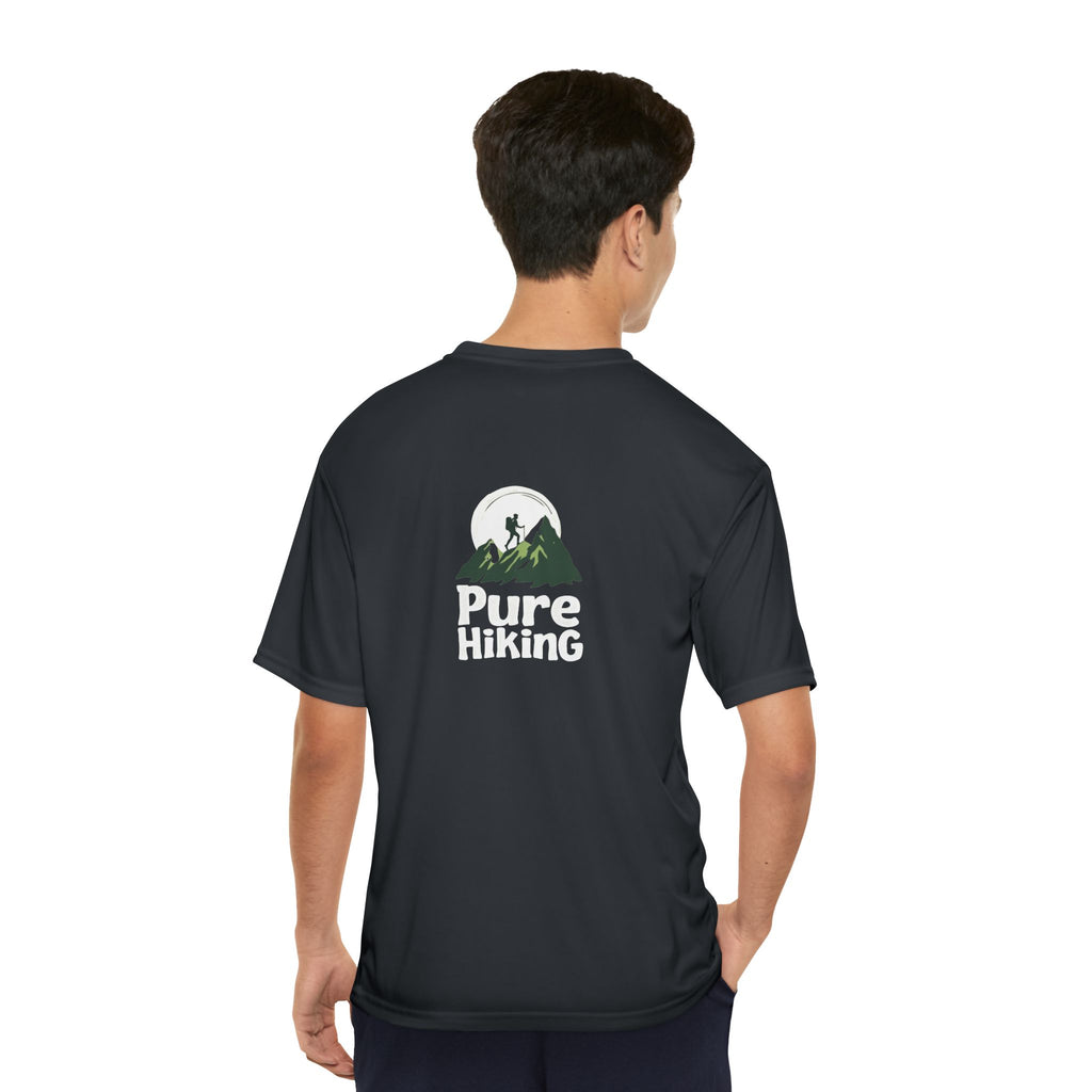 Hiking T-Shirt — "Pure Hiking" Performance Tee with Mountain Moon Graphic