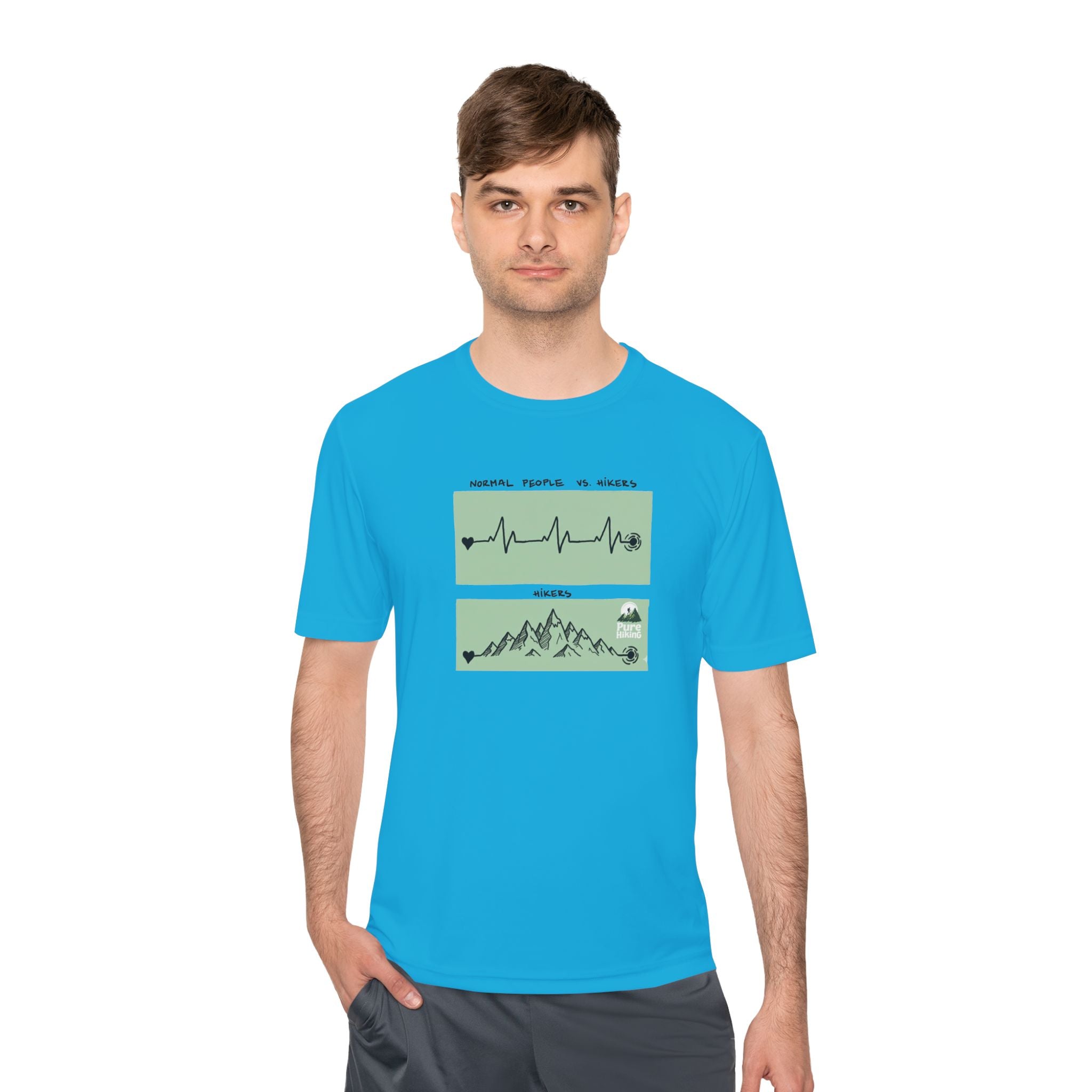 Hiking Tee — 'Normal People Go Outside, Climbs' Mountain Graphic Moisture‑Wicking Shirt