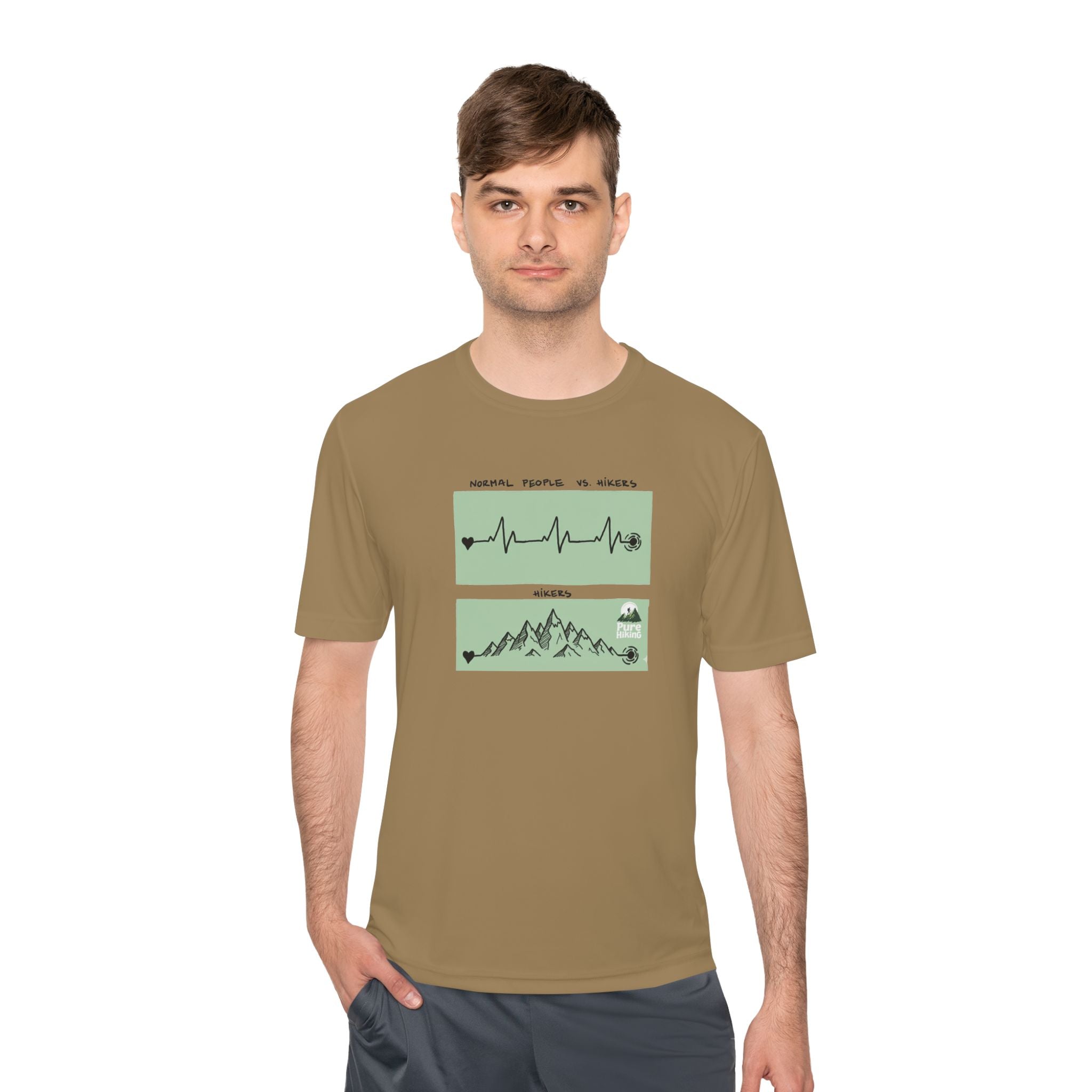 Hiking Tee — 'Normal People Go Outside, Climbs' Mountain Graphic Moisture‑Wicking Shirt
