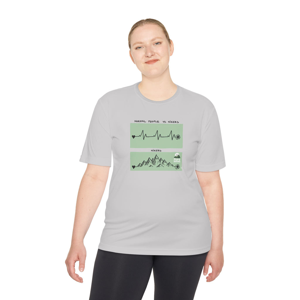 Hiking Tee — 'Normal People Go Outside, Climbs' Mountain Graphic Moisture‑Wicking Shirt