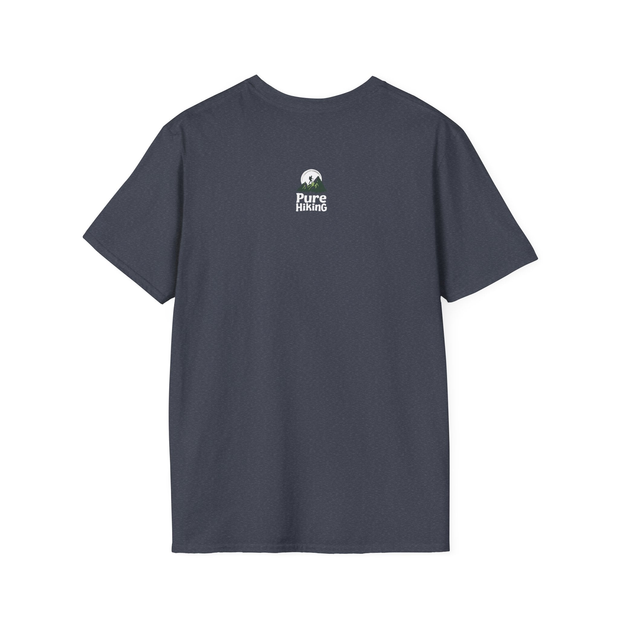 Trail Hiker Beer Badge T-Shirt — “Happy Trails, Tasty Ales” Outdoor Hiking Tee
