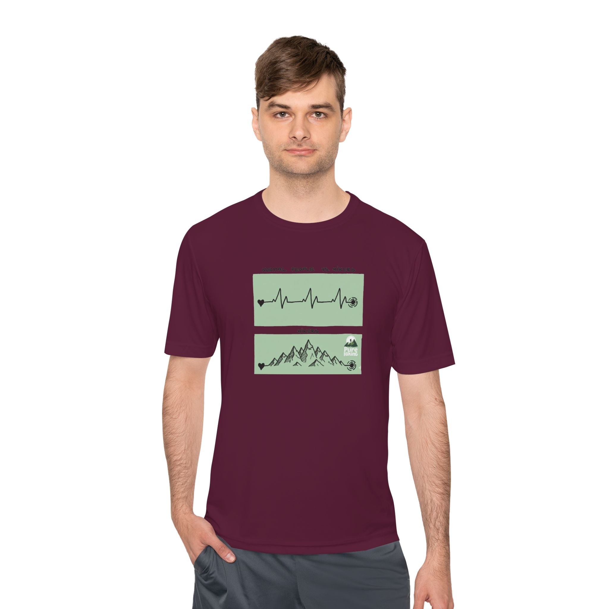 Hiking Tee — 'Normal People Go Outside, Climbs' Mountain Graphic Moisture‑Wicking Shirt