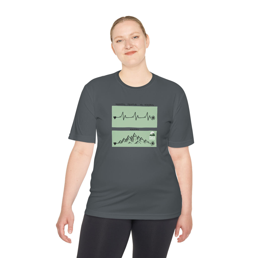 Hiking Tee — 'Normal People Go Outside, Climbs' Mountain Graphic Moisture‑Wicking Shirt