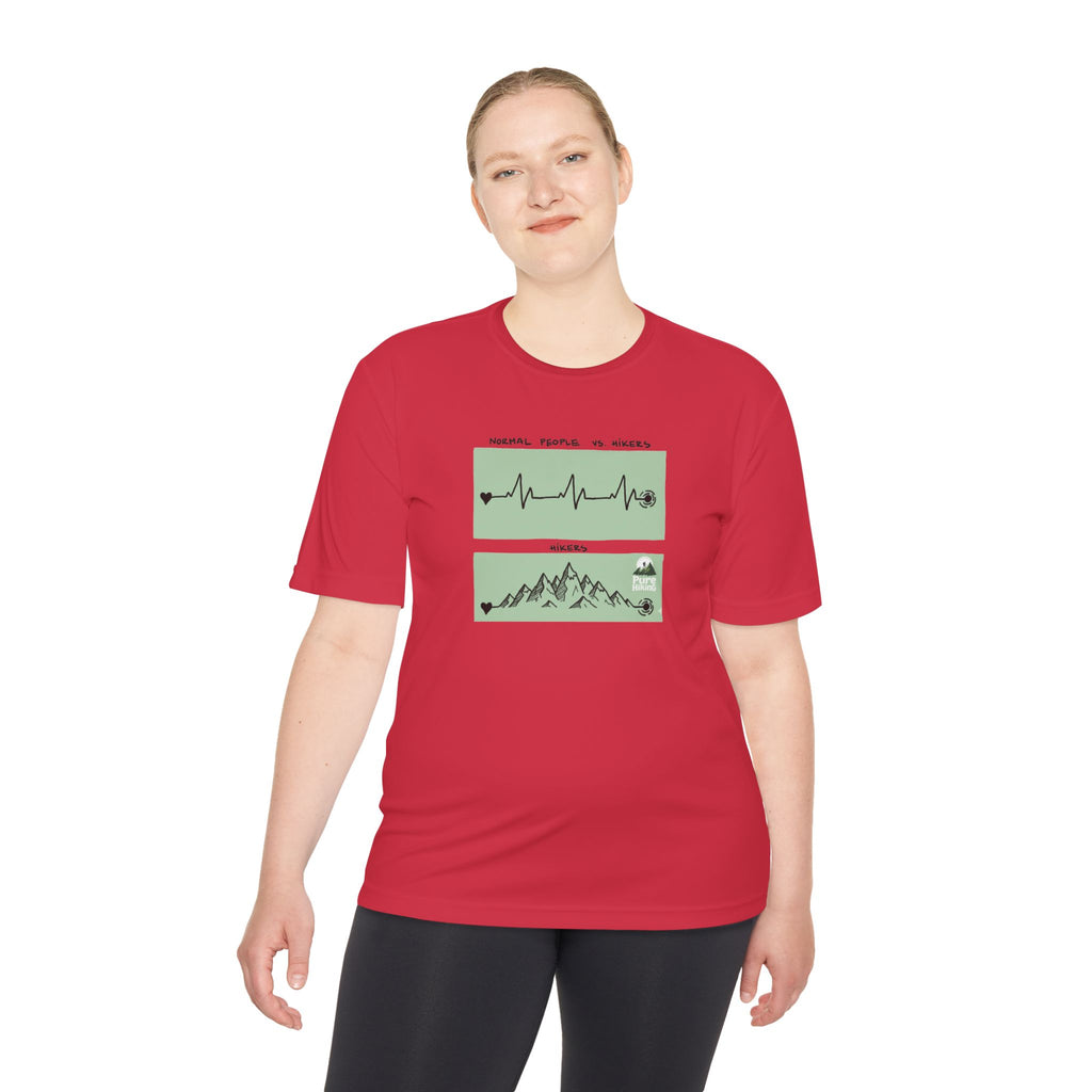 Hiking Tee — 'Normal People Go Outside, Climbs' Mountain Graphic Moisture‑Wicking Shirt