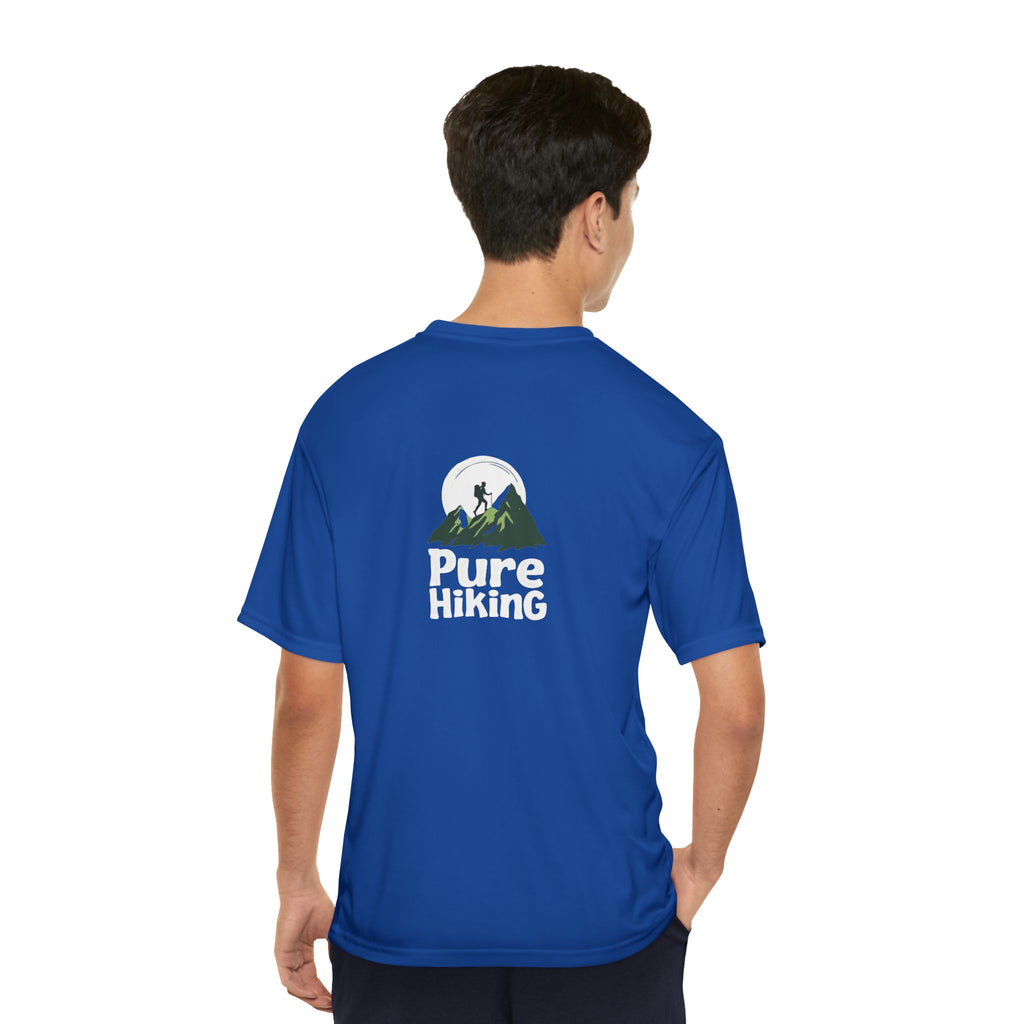 Hiking T-Shirt — "Pure Hiking" Performance Tee with Mountain Moon Graphic