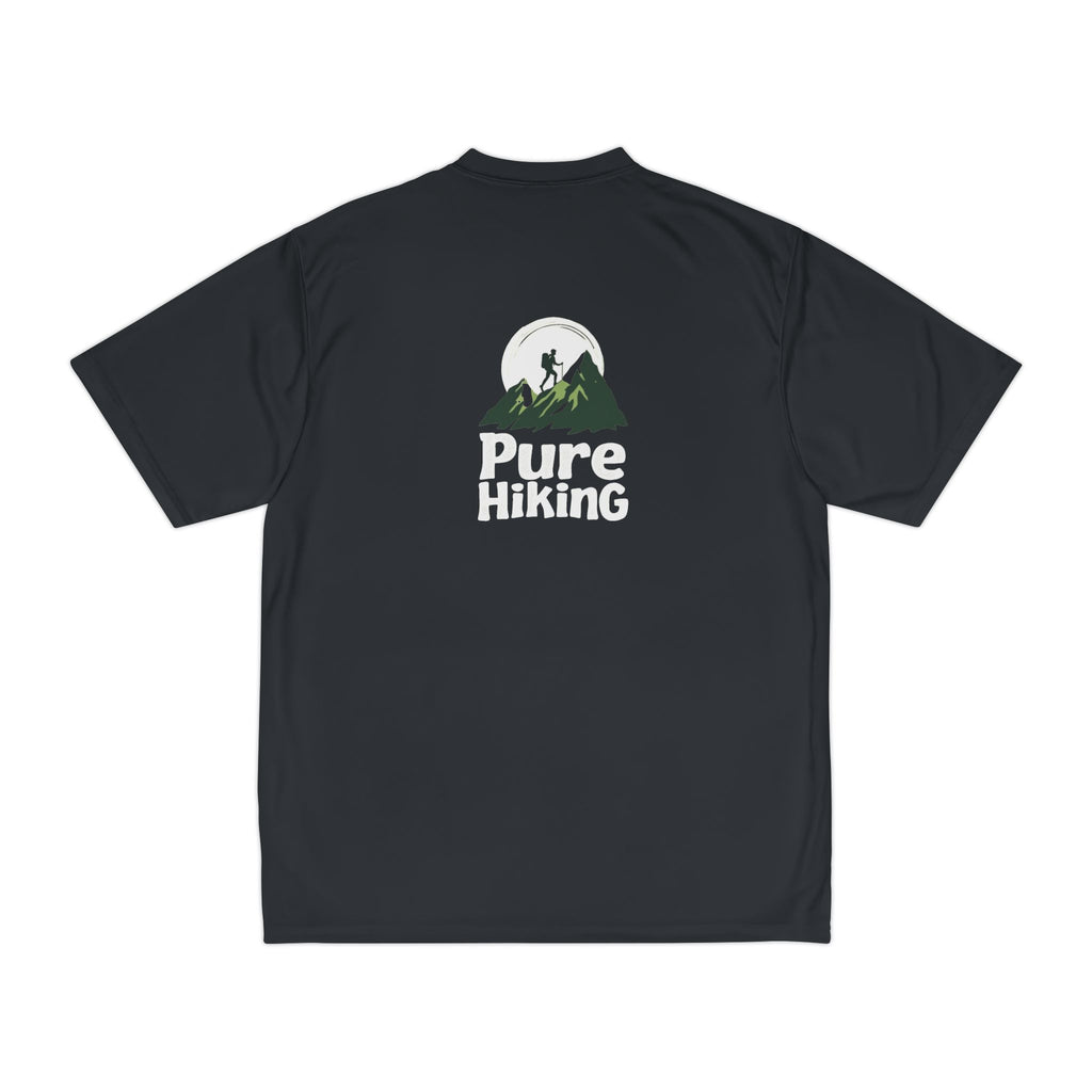 Hiking T-Shirt — "Pure Hiking" Performance Tee with Mountain Moon Graphic