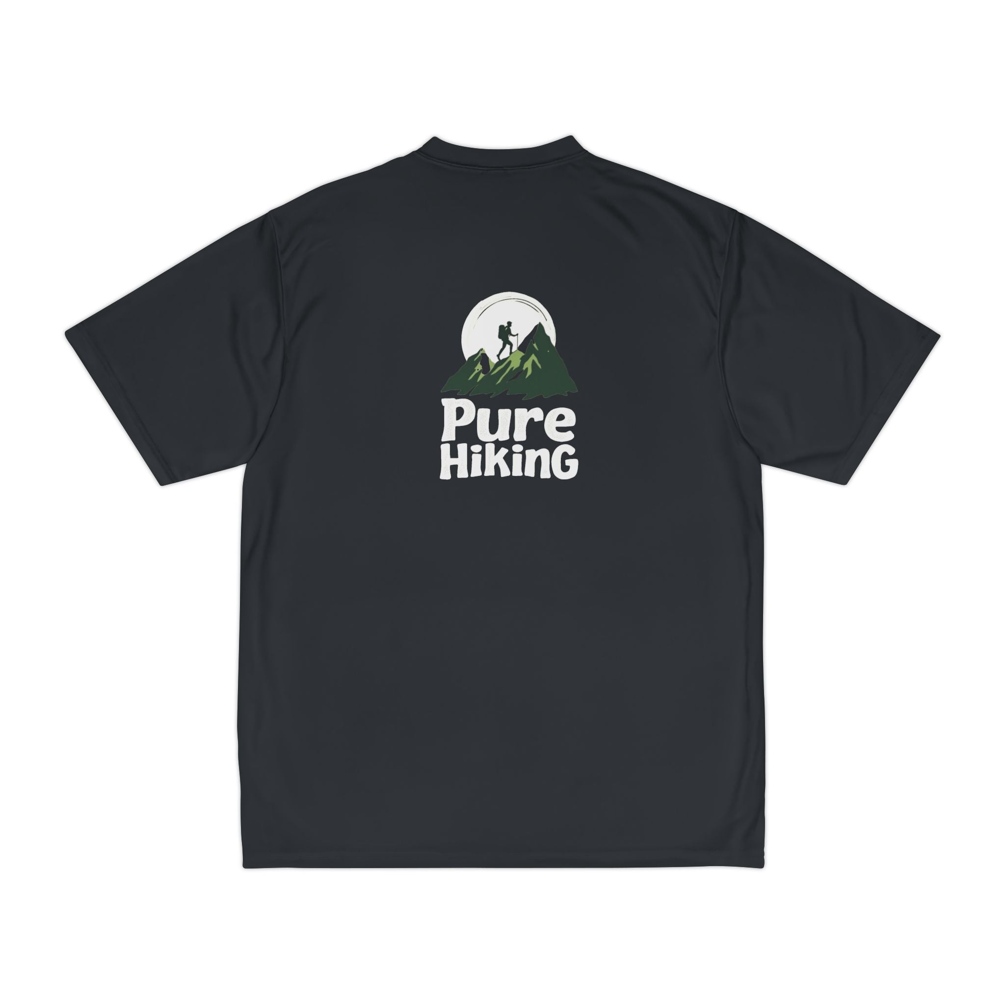 Hiking T-Shirt — "Pure Hiking" Performance Tee with Mountain Moon Graphic