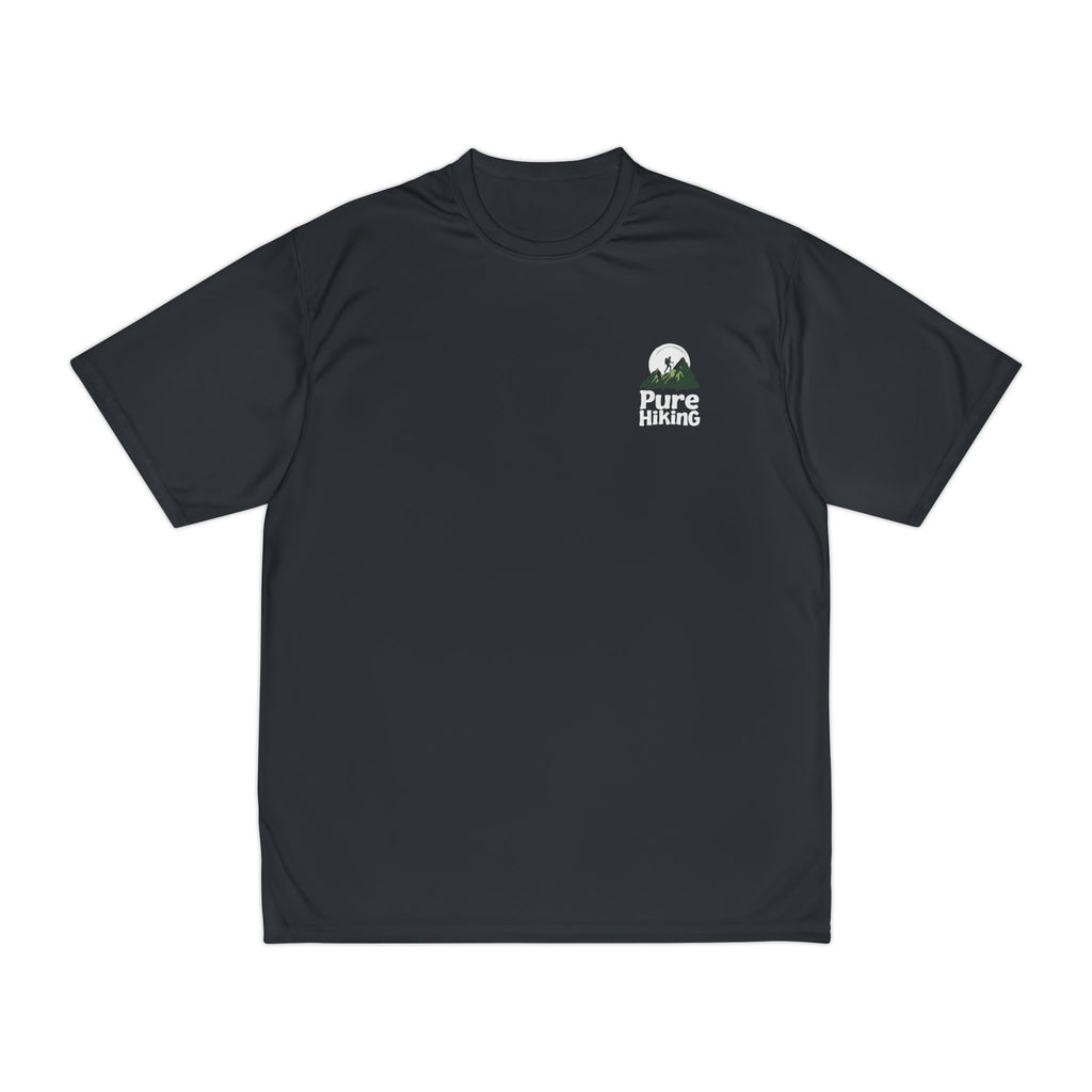 Hiking T-Shirt — "Pure Hiking" Performance Tee with Mountain Moon Graphic