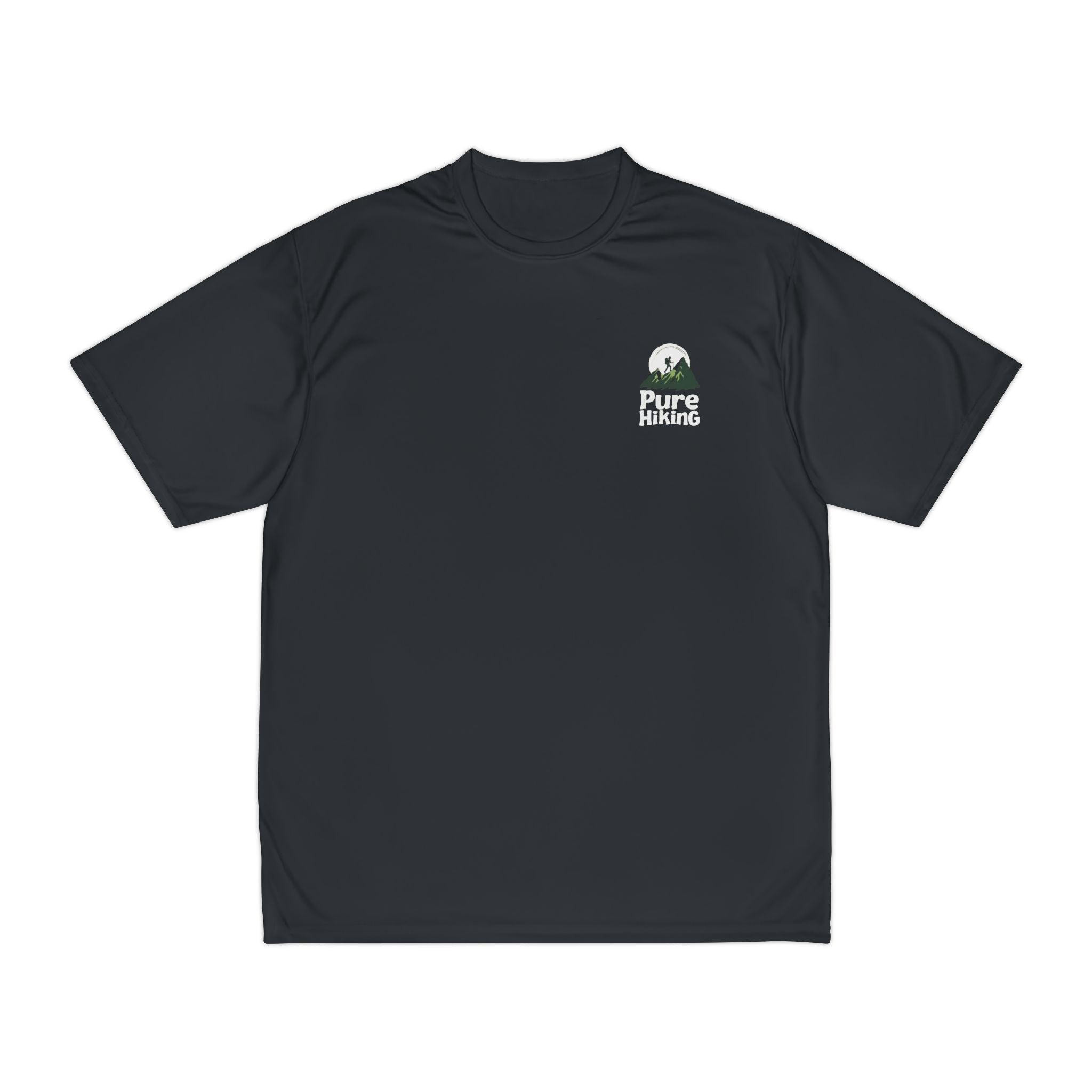 Hiking T-Shirt — "Pure Hiking" Performance Tee with Mountain Moon Graphic